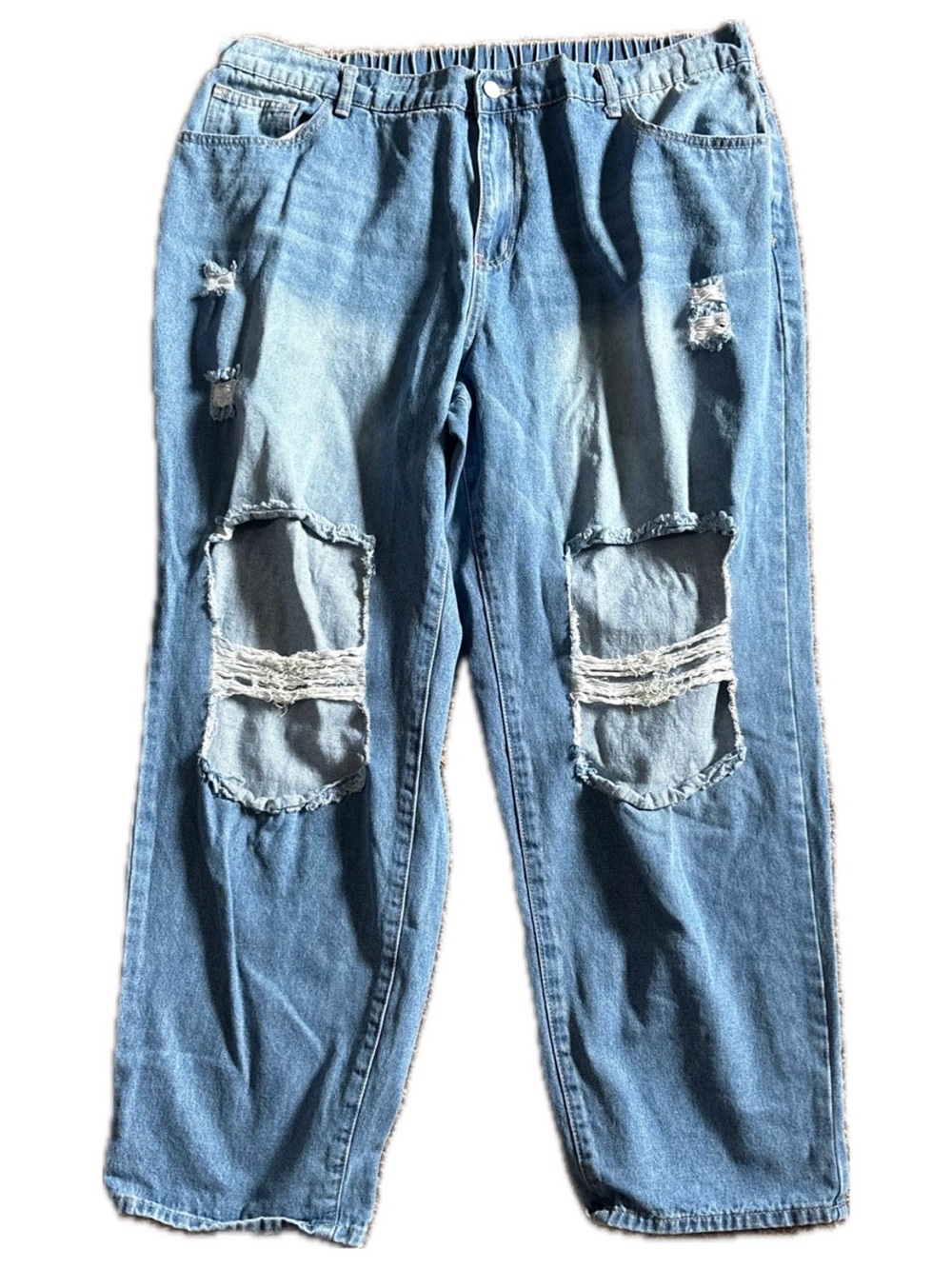 SHEIN Light Blue Denim Curve Jeans